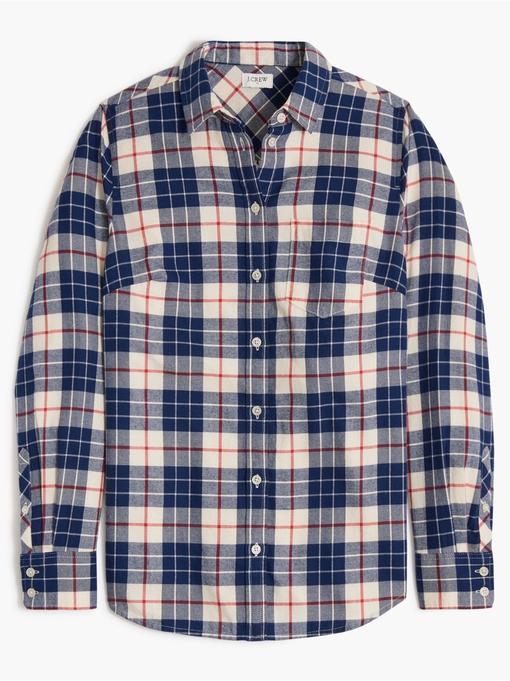 J crew plaid flannel button up shirt BNWT women’s sz medium